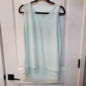 Vintage 1946 Green Asymmetrical Tiered Tank Top